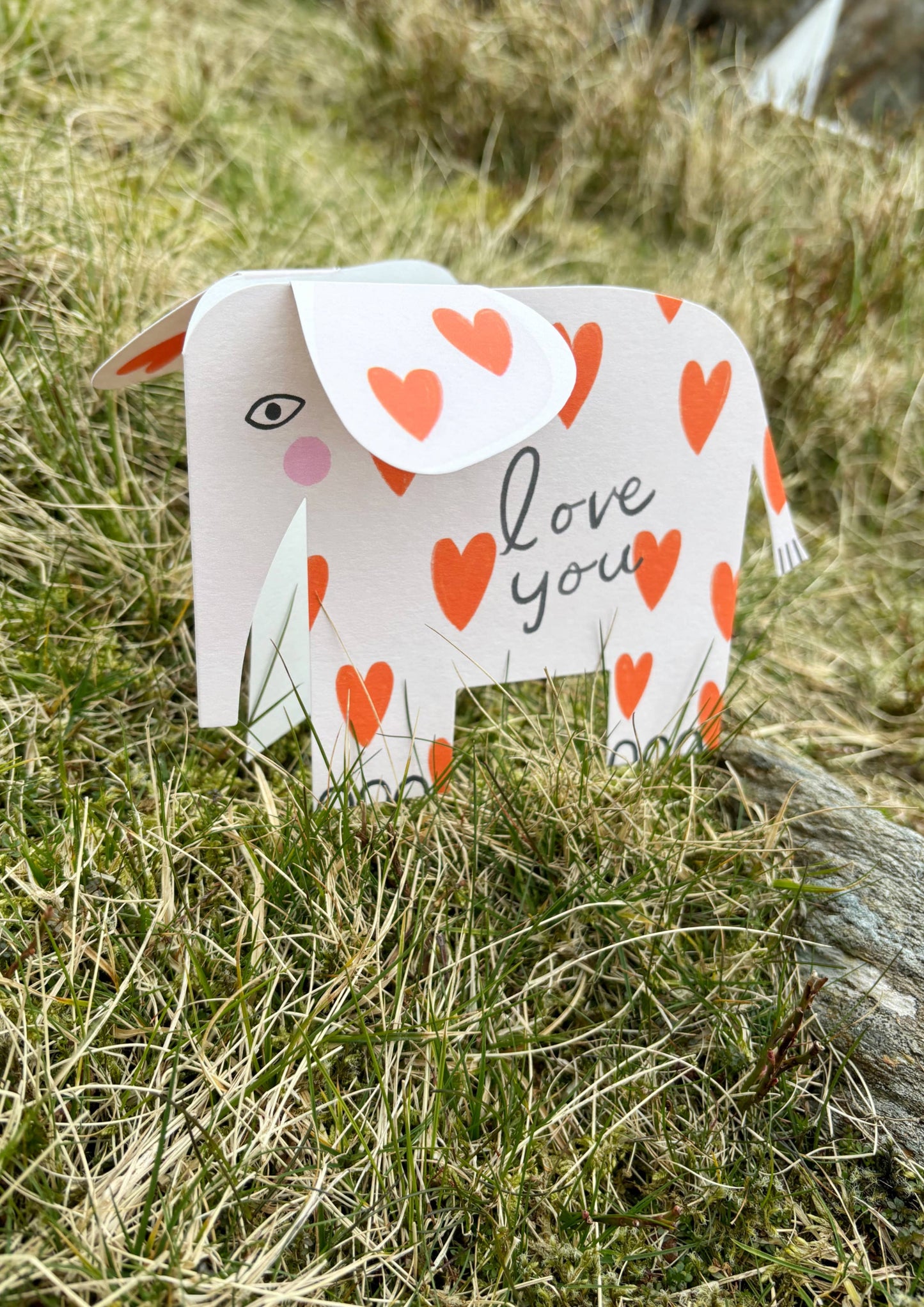 Kitty Kenda Papergoods - Gestreifter Elefant A6 Stehende Luxus-Ökokarte