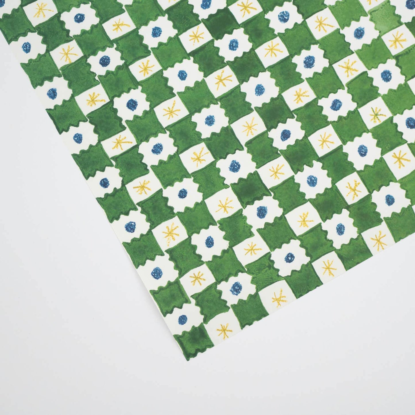 Hadley - Grünes Schachbrett-Geschenkpapier