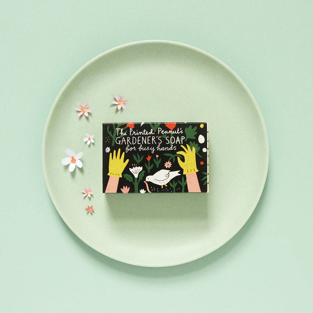 The Printed Peanut Homeware & Stationery - Gärtner's Minze & Mohnsamen Natürliche Handgemachte Seife.