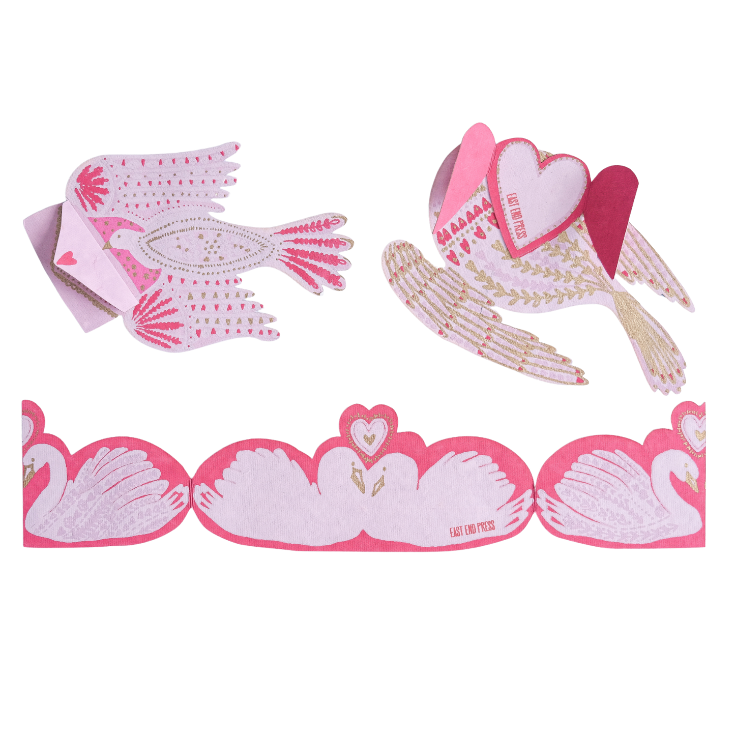 East End Press - Grußkarte mit Herz und Vogelmotiv