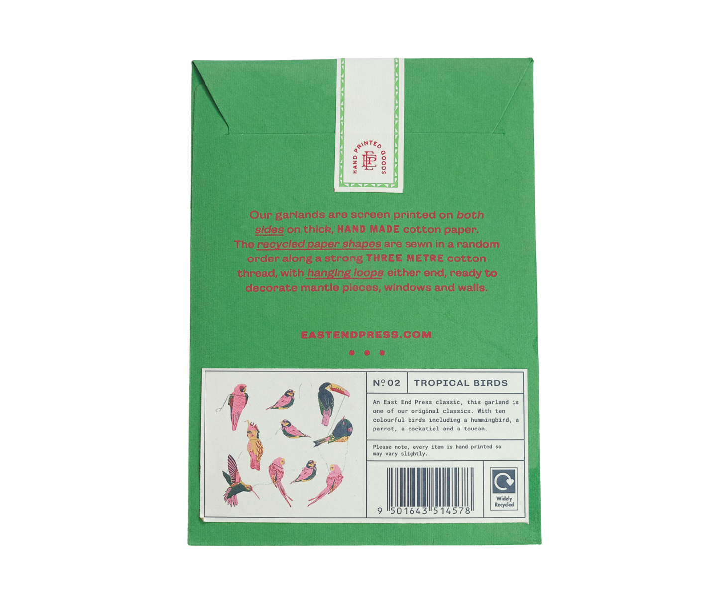 East End Press - Klassische Girlande mit tropischen Vögeln