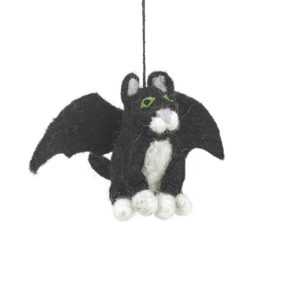 Felt So Good - Handgefertigte Batty Catty Halloween-Dekoration aus Filz zum Aufhängen