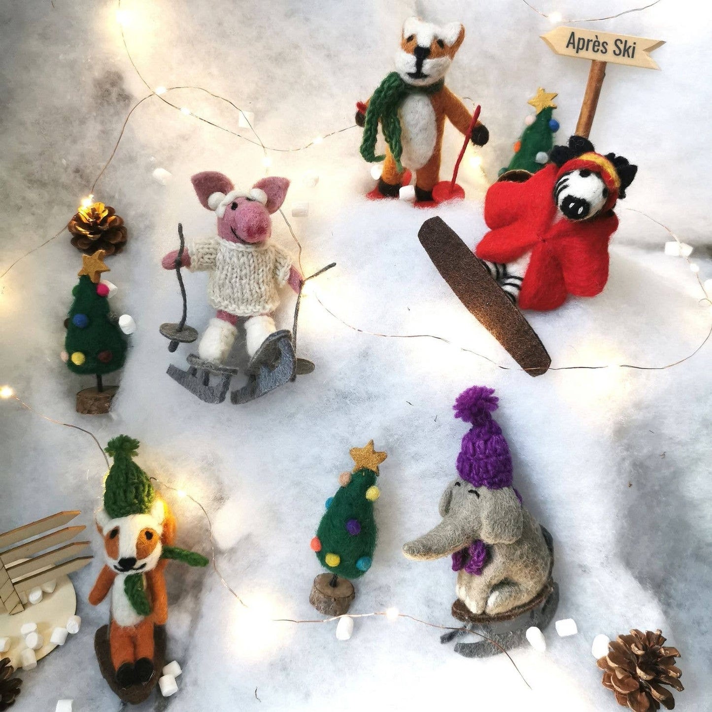 Felt So Good - Handgemachtes Filz-Alpenschwein zum Aufhängen, Weihnachtsdekoration