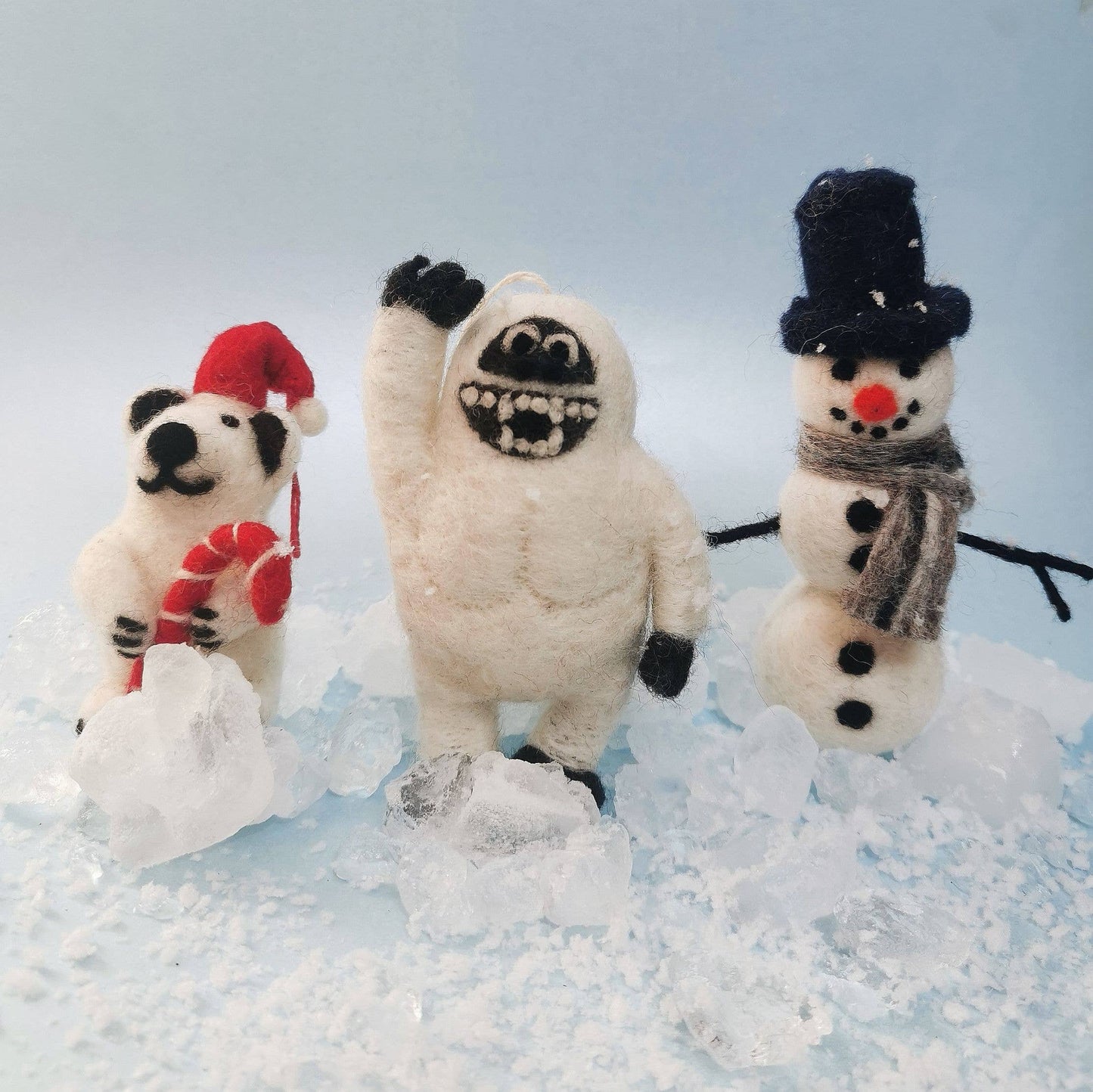 Felt So Good - Handgefertigte Filz-Yeti biologisch abbaubare Hängedekoration