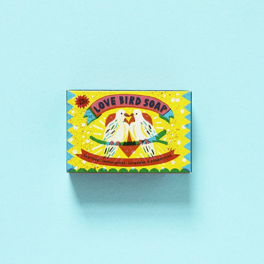 The Printed Peanut Homeware & Stationery - Love Bird Teebaum, Zitronengras, Lavendel & Pfefferminze Natürliche Handgemachte Seife Bar