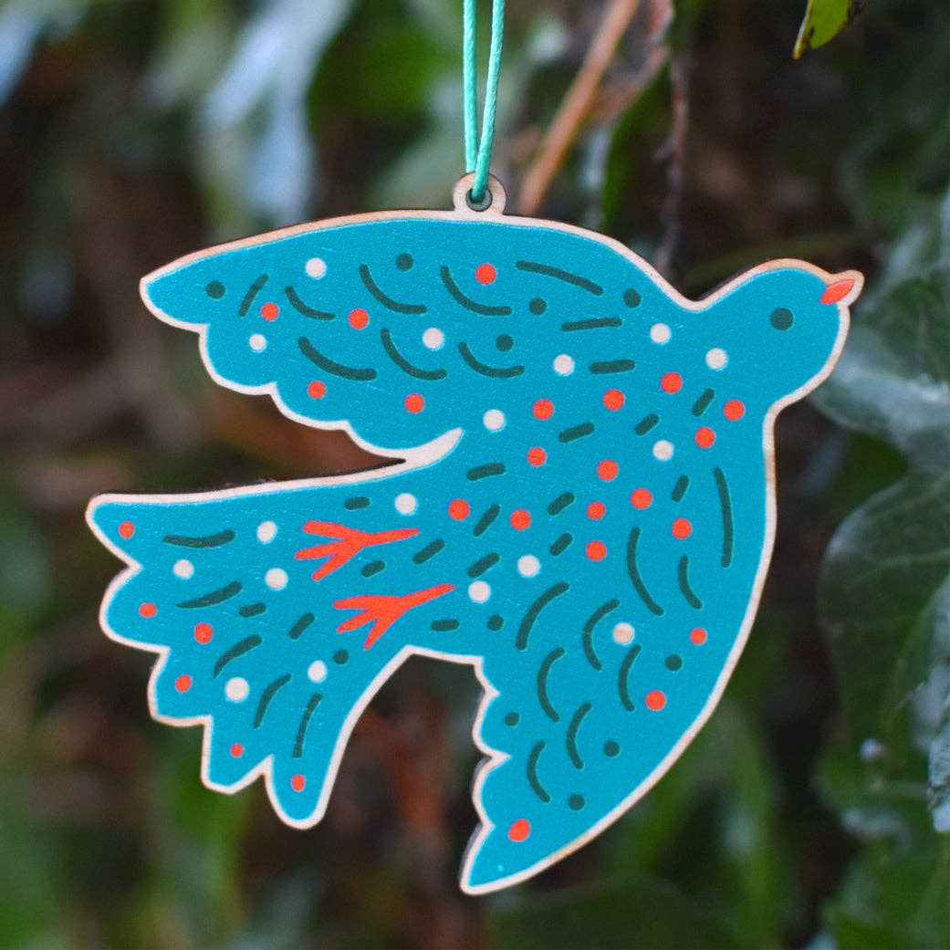 The Printed Peanut Homeware & Stationery - Holzdekoration mit Vogelmotiv