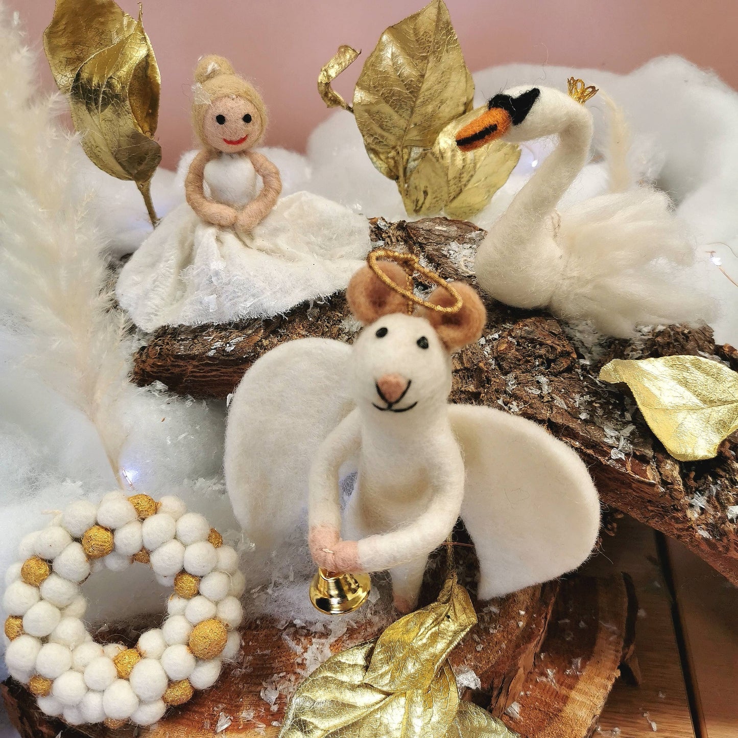 Felt So Good - Handgefertigte Filz hängende Angelica Maus Weihnachtsbaumdekor