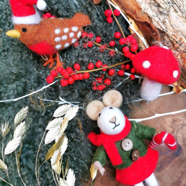 Felt So Good - Handgefertigter Filz biologisch abbaubarer Weihnachtsmausbaum