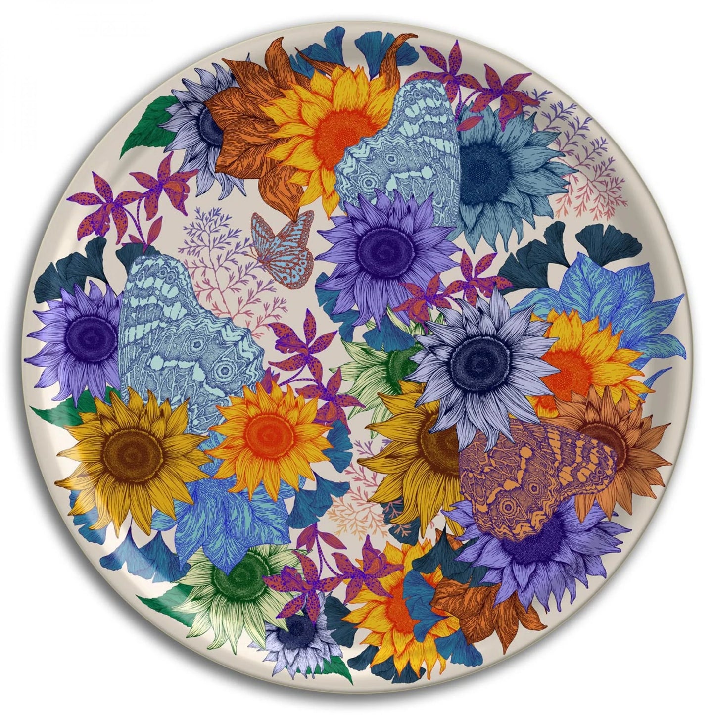 Avenida Home Sunflower Round Tray