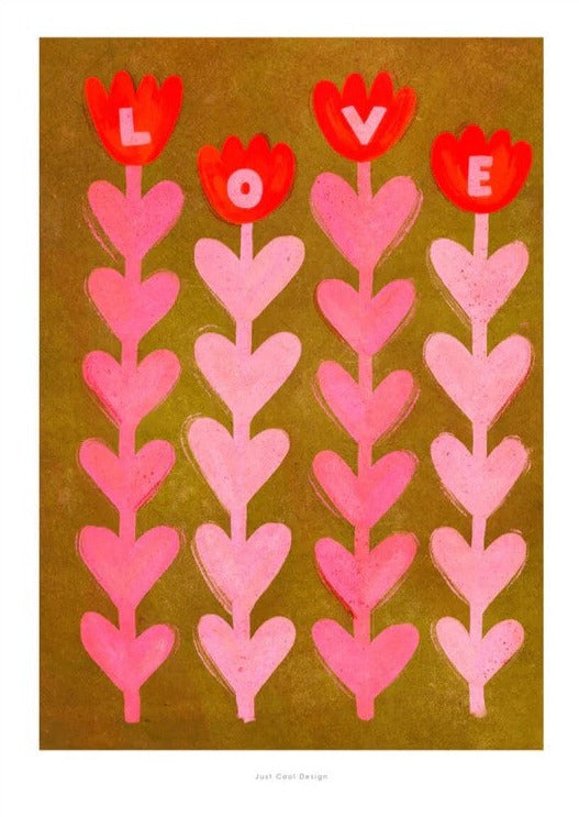 Poster klein JCD: Love flowers