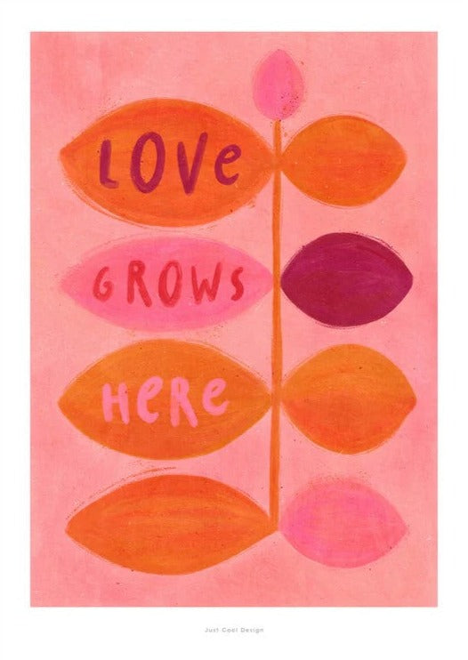 Poster klein JCD: Love grows here