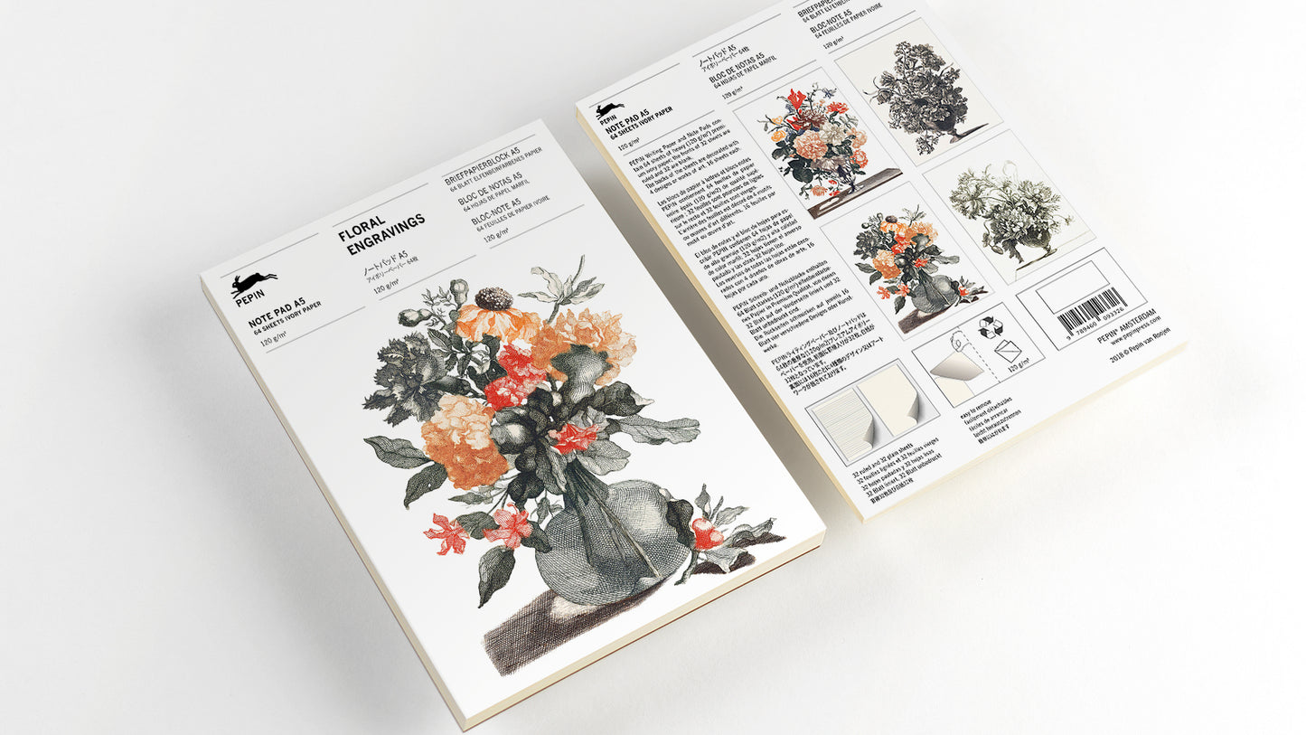 Pep. Note Pad A5 Floral Engravings