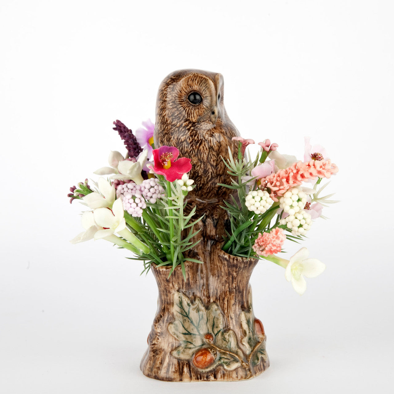 Quail Keramik Eule (braunes Gesicht) Mini-Vase