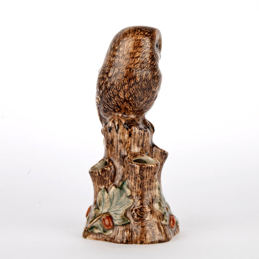 Quail Keramik Eule (braunes Gesicht) Mini-Vase