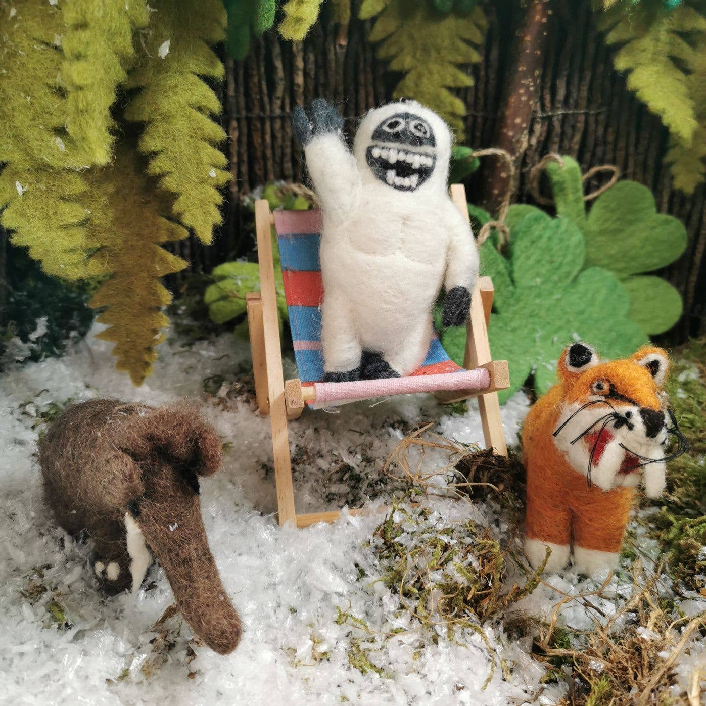 Felt So Good - Handgefertigte Filz-Yeti biologisch abbaubare Hängedekoration
