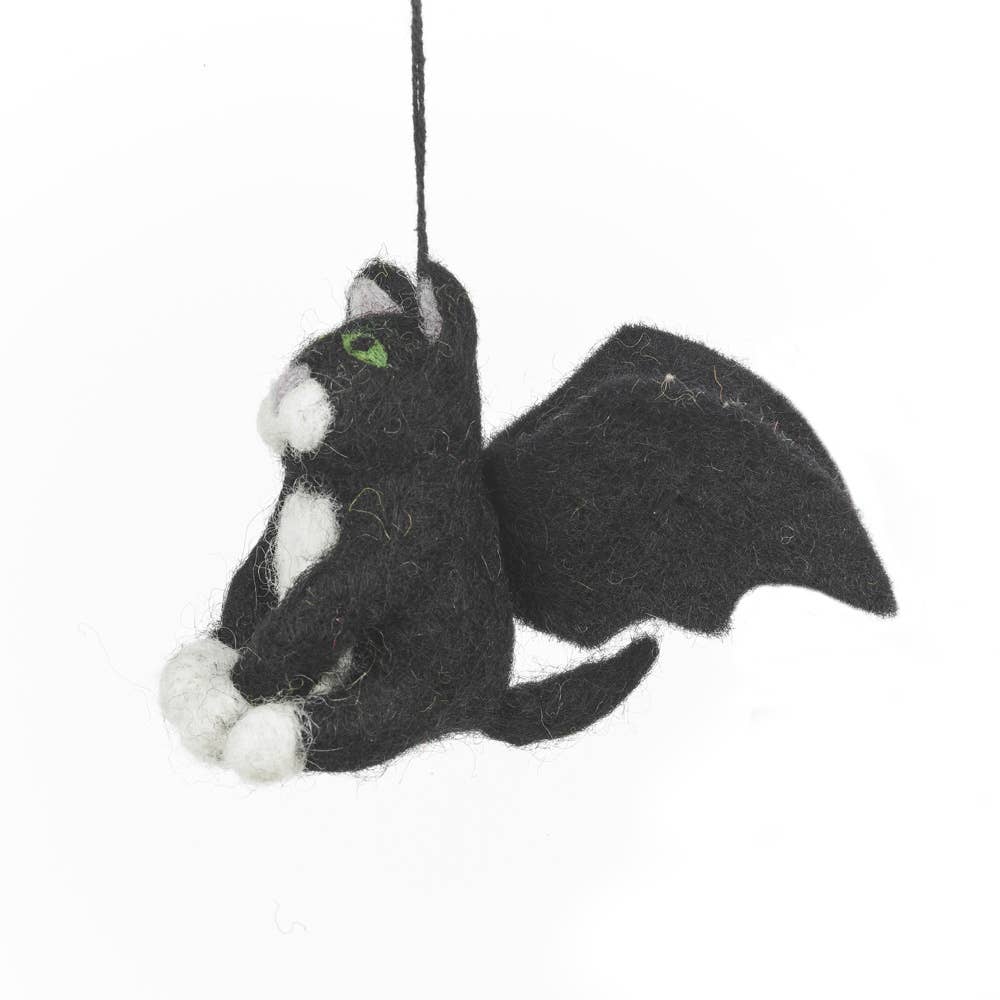 Felt So Good - Handgefertigte Batty Catty Halloween-Dekoration aus Filz zum Aufhängen