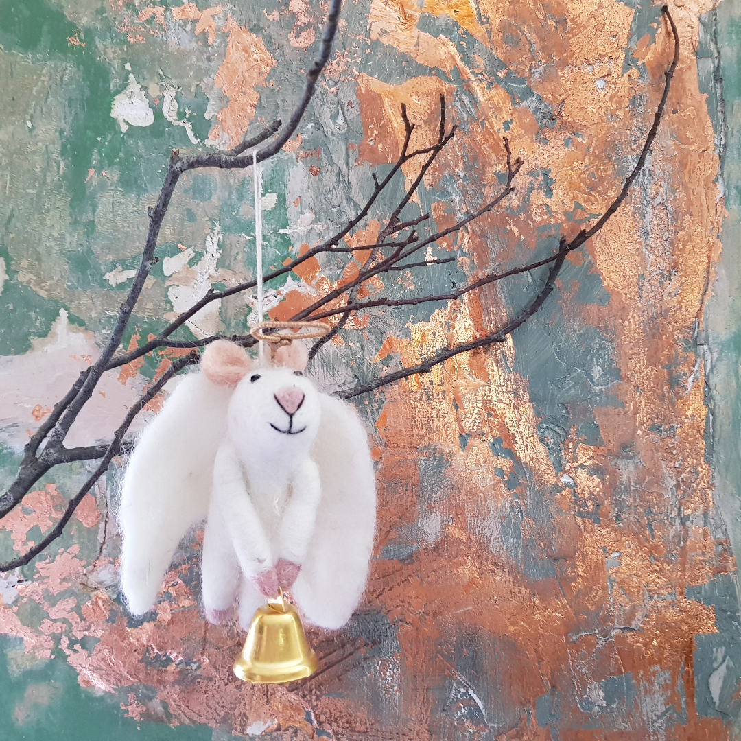 Felt So Good - Handgefertigte Filz hängende Angelica Maus Weihnachtsbaumdekor