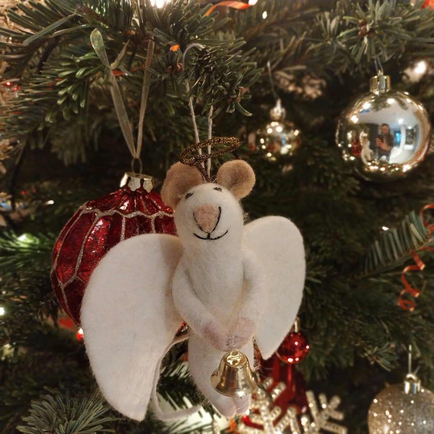Felt So Good - Handgefertigte Filz hängende Angelica Maus Weihnachtsbaumdekor