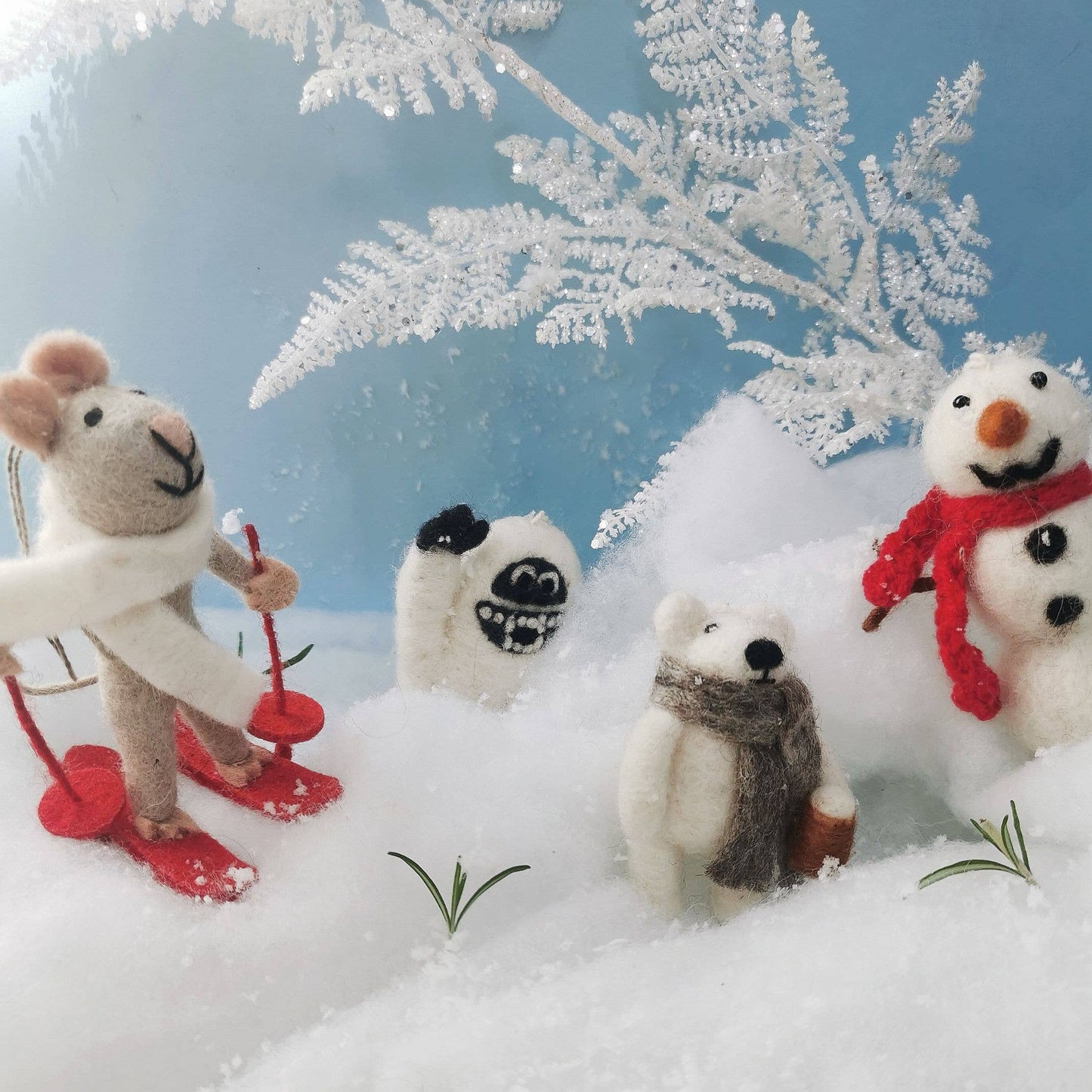 Felt So Good - Handgefertigte Filz-Yeti biologisch abbaubare Hängedekoration