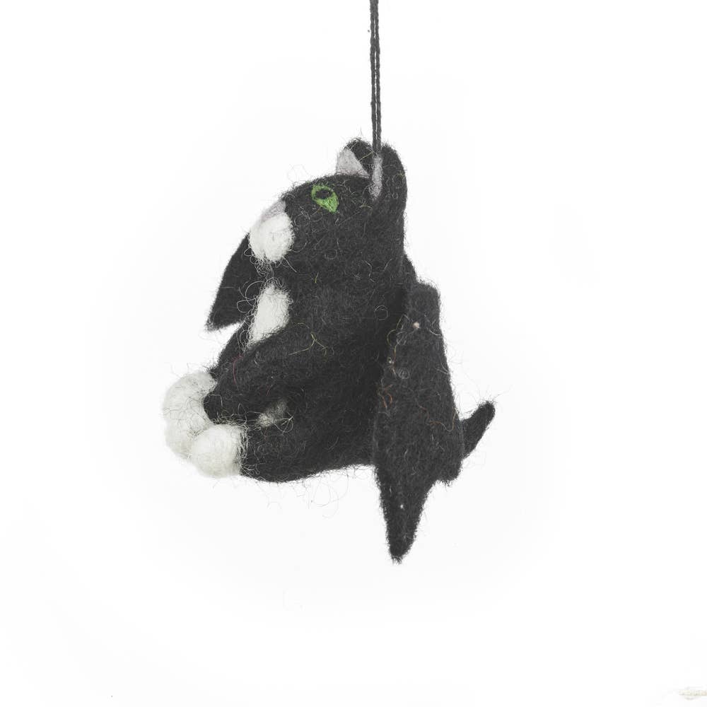 Felt So Good - Handgefertigte Batty Catty Halloween-Dekoration aus Filz zum Aufhängen