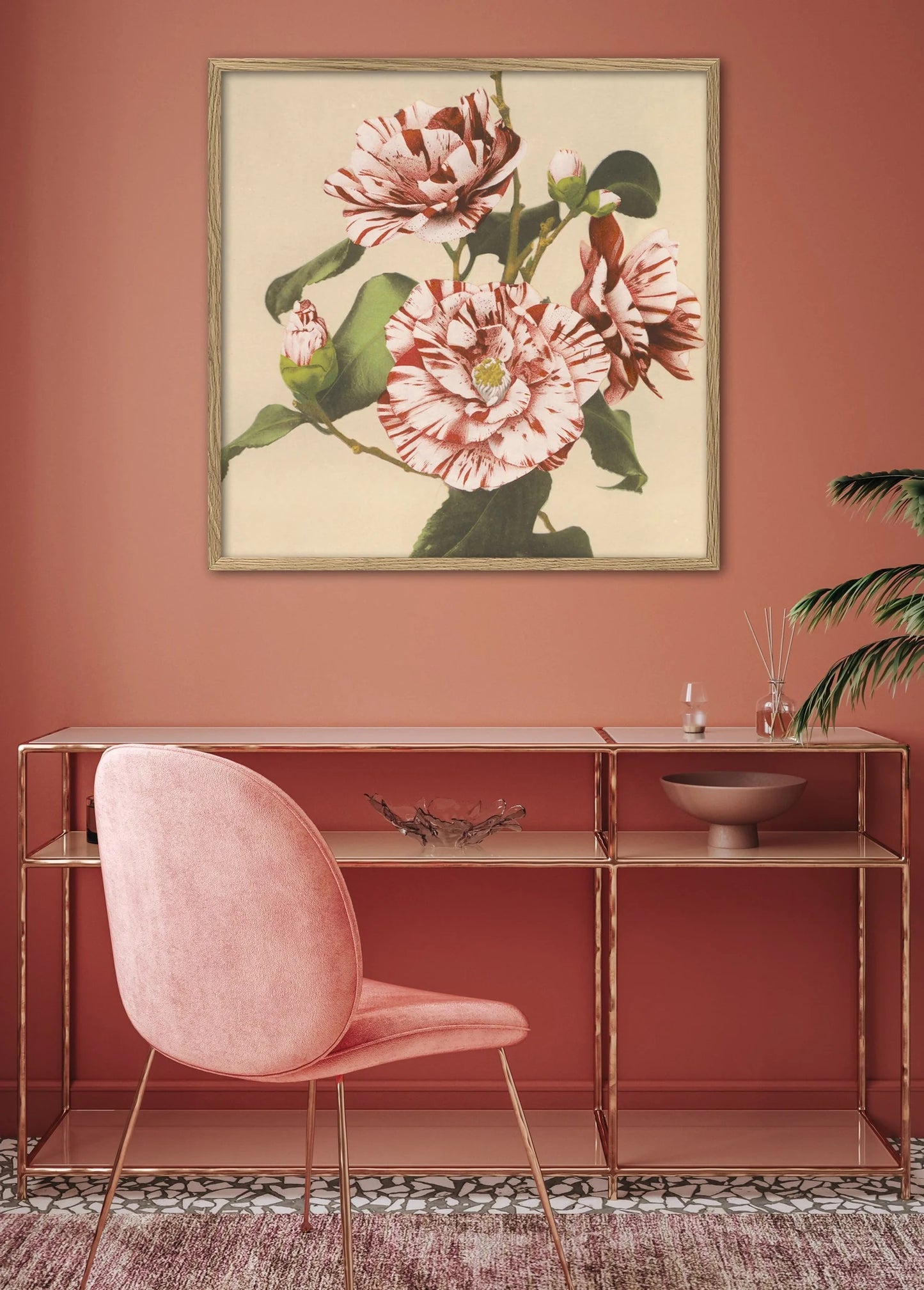 Dyb. 61x61 Striped Camellias