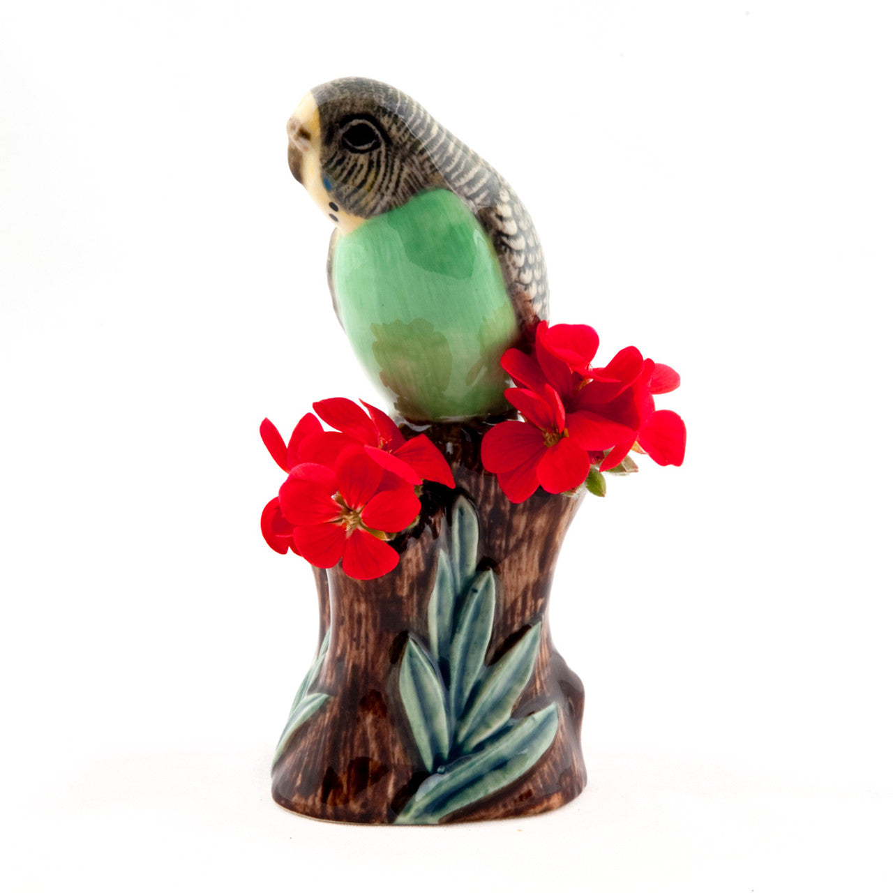 Quail Keramik Wellensittich grün Mini-Vase