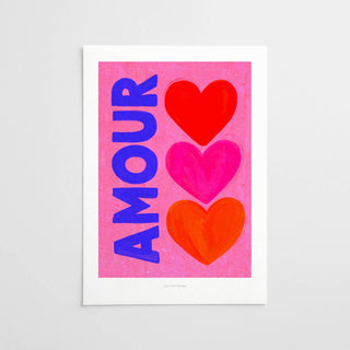 Just Cool Design - Amour Print | A5 Liebe – französischer typografischer Kunstdruck