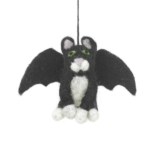 Felt So Good - Handgefertigte Batty Catty Halloween-Dekoration aus Filz zum Aufhängen