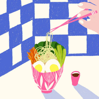 Carole Hillman - Ramen-Kunstdruck, 20 cm x 20 cm