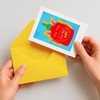 Just Cool Design - Du bist extra heiß | A6 Komplimentkarte | Mini-Kunstdruck