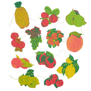 Papierfrüchte der East End Press Girlande mit Ananas, Beeren und Zitronen