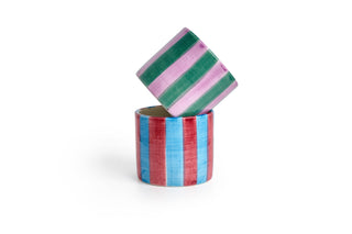 Really Nice Things - 2er-Set Keramiktassen (Lila Streifen)