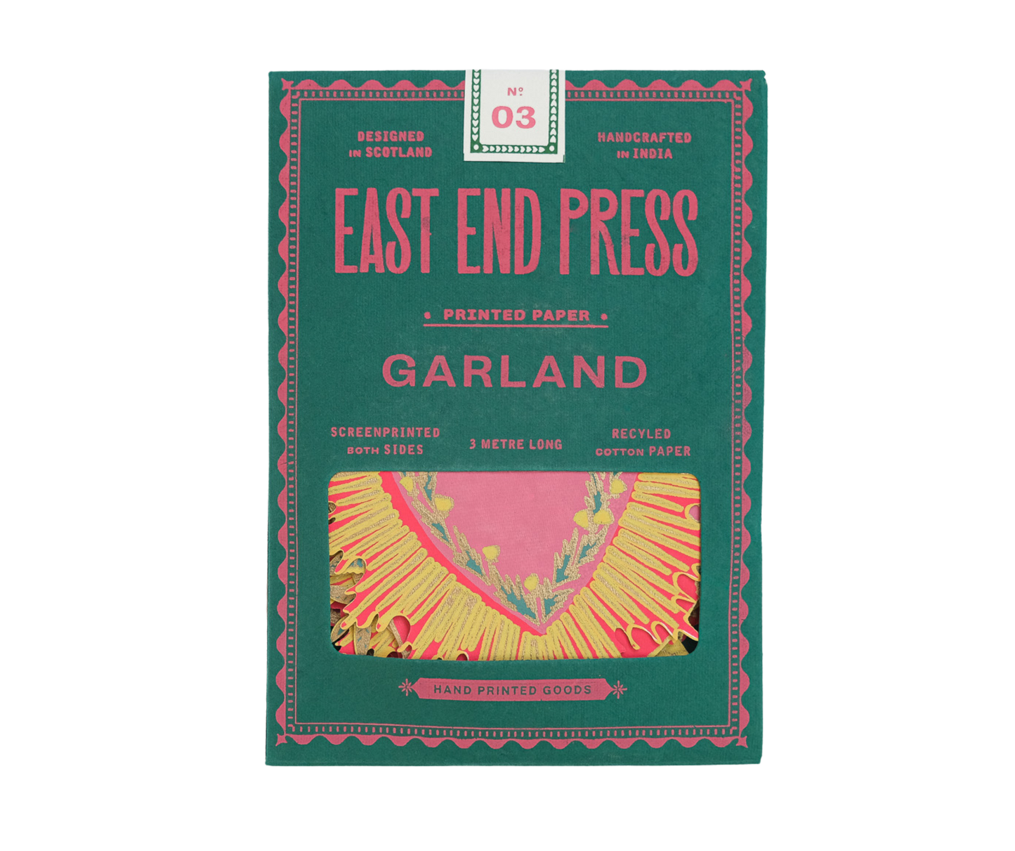 East End Press - Girlande mit aufgenähten Herzen