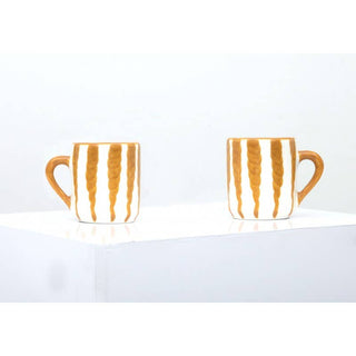 Really Nice Things - Set aus 2 handgefertigten gelben Keramiktassen