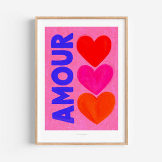 Just Cool Design - Amour Print | A5 Liebe – französischer typografischer Kunstdruck