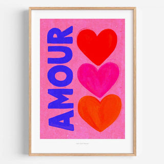 Just Cool Design - Amour Print | A5 Liebe – französischer typografischer Kunstdruck