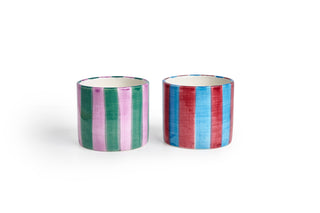 Really Nice Things - 2er-Set Keramiktassen (Lila Streifen)