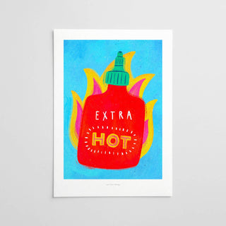 Just Cool Design - Extra Hot | A4–A3 Illustration mit witziger Sriracha-Flasche