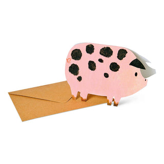 Karte Fleckiges Schwein von Mortlake Papers mit braunem Umschlag