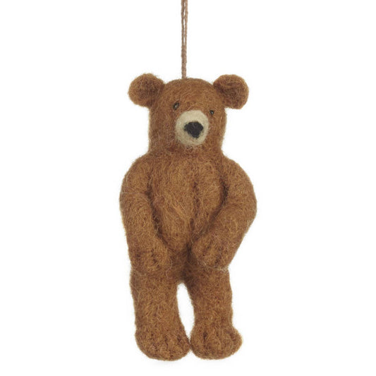 Felt So Good - Handgefertigte Filz Grizzlybär zum Aufhängen Filz Dekoration