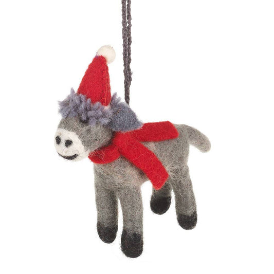 Felt So Good - Handgefertigte Filz-Weihnachtsesel-Baumanhänger-Dekoration