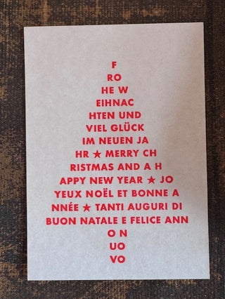 Felix Flesche Grußkarte "Schrifttannenbaum Orange"