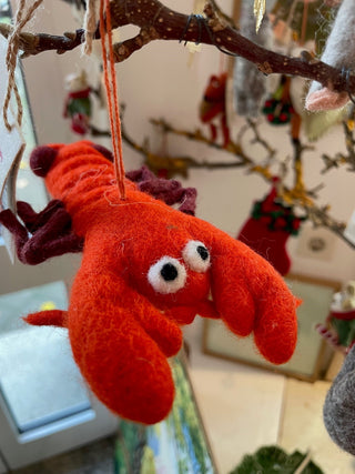 Weihnachtsbaumanhänger Filz Hummer