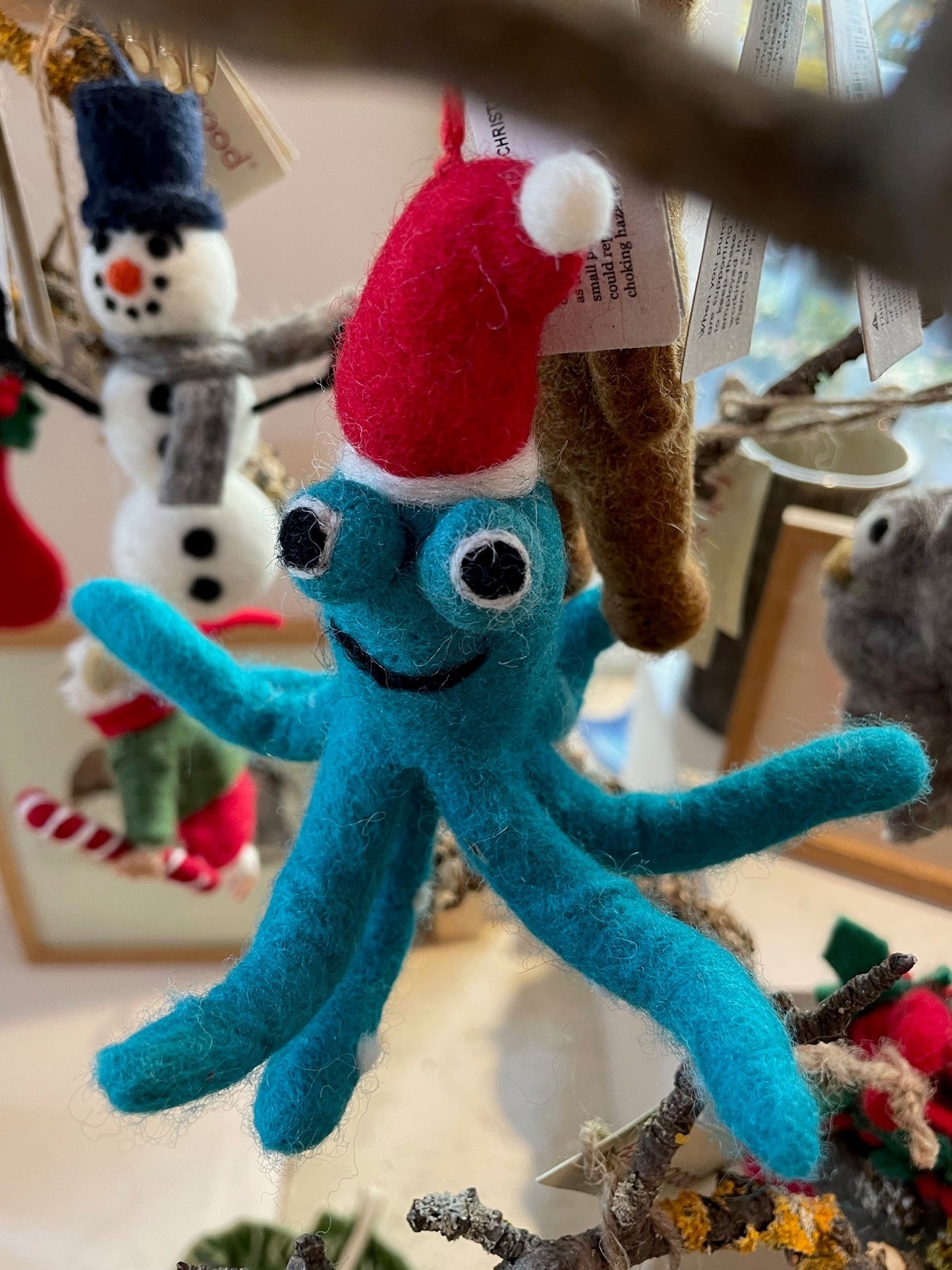 Weihnachtsbaumanhänger Filz Oktopus