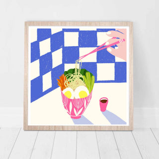 Carole Hillman - Ramen-Kunstdruck, 20 cm x 20 cm