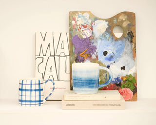 Really Nice Things - Paula Keramiktasse mit Karomuster