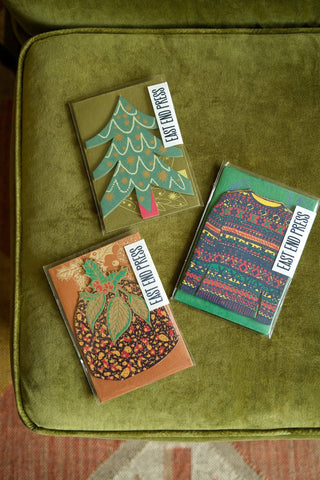 East End Press - Weihnachtsbaum-Ziehharmonikakarte