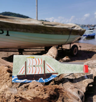 Hadley - Schiff in der Flasche nautische Karte
