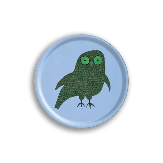 Avenida Home Mr. Owl Birkenholz Tablett Rund
