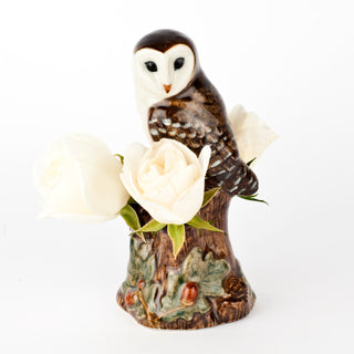 Quail Keramik Eule (weißes Gesicht) Mini-Vase